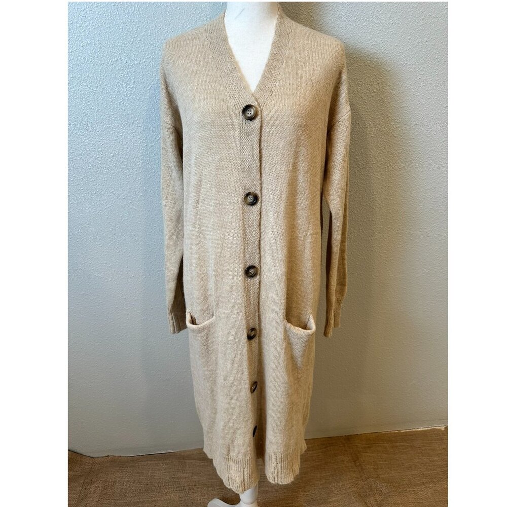Don’t Ask Why AE Alpaca & Wool Blend long line duster cardigan made in Italy